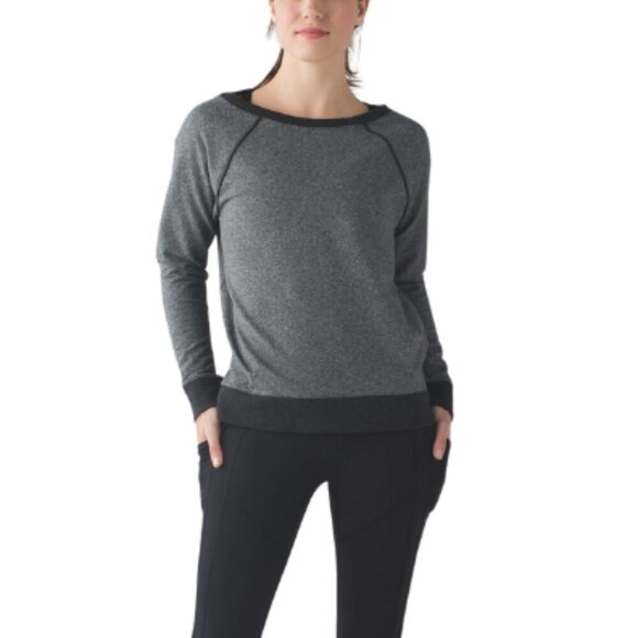 Lululemon Womens 8 Crew Love Pullover Heathered Speckled Black - Picture 1 of 15